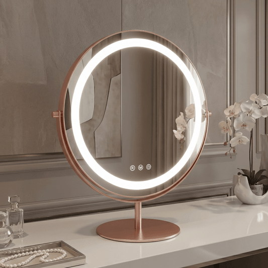 Celeste LED Vanity Mirror Rose Gold | Luxury Home Accessories | Heulog Glow