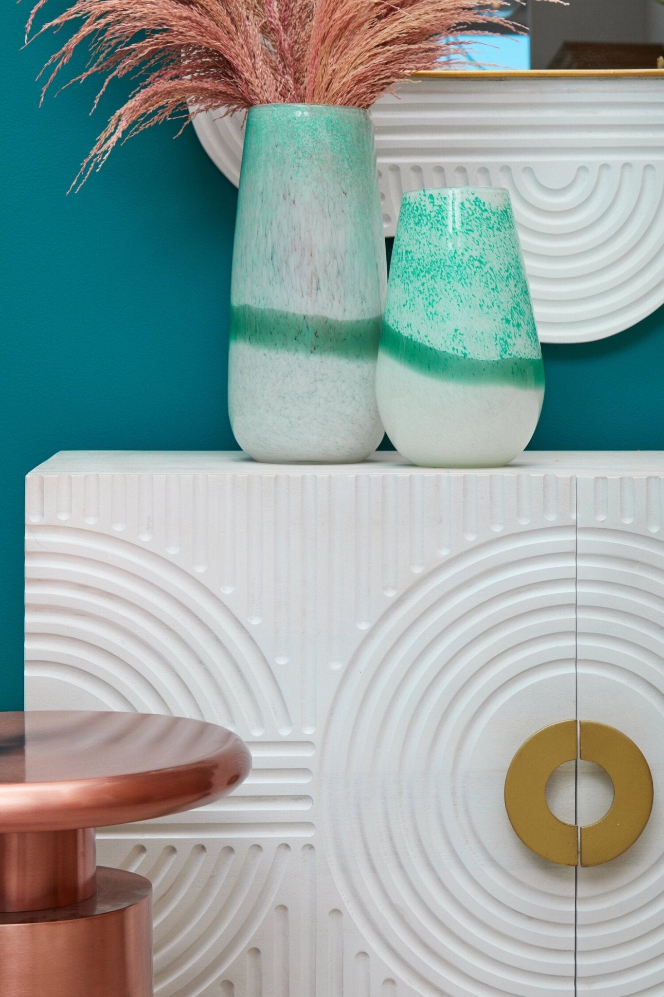 Celia Large Turquoise and White Ombre Vase | Luxury Home Accessories | Heulog Glow