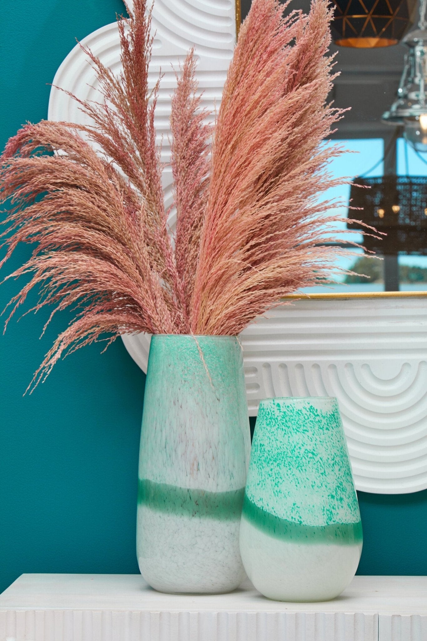 Celia Large Turquoise and White Ombre Vase | Luxury Home Accessories | Heulog Glow