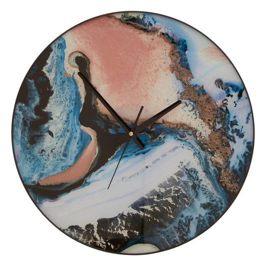 Celina 45cm Dia Pink and Blue Wall Clock | Luxury Home Accessories | Heulog Glow