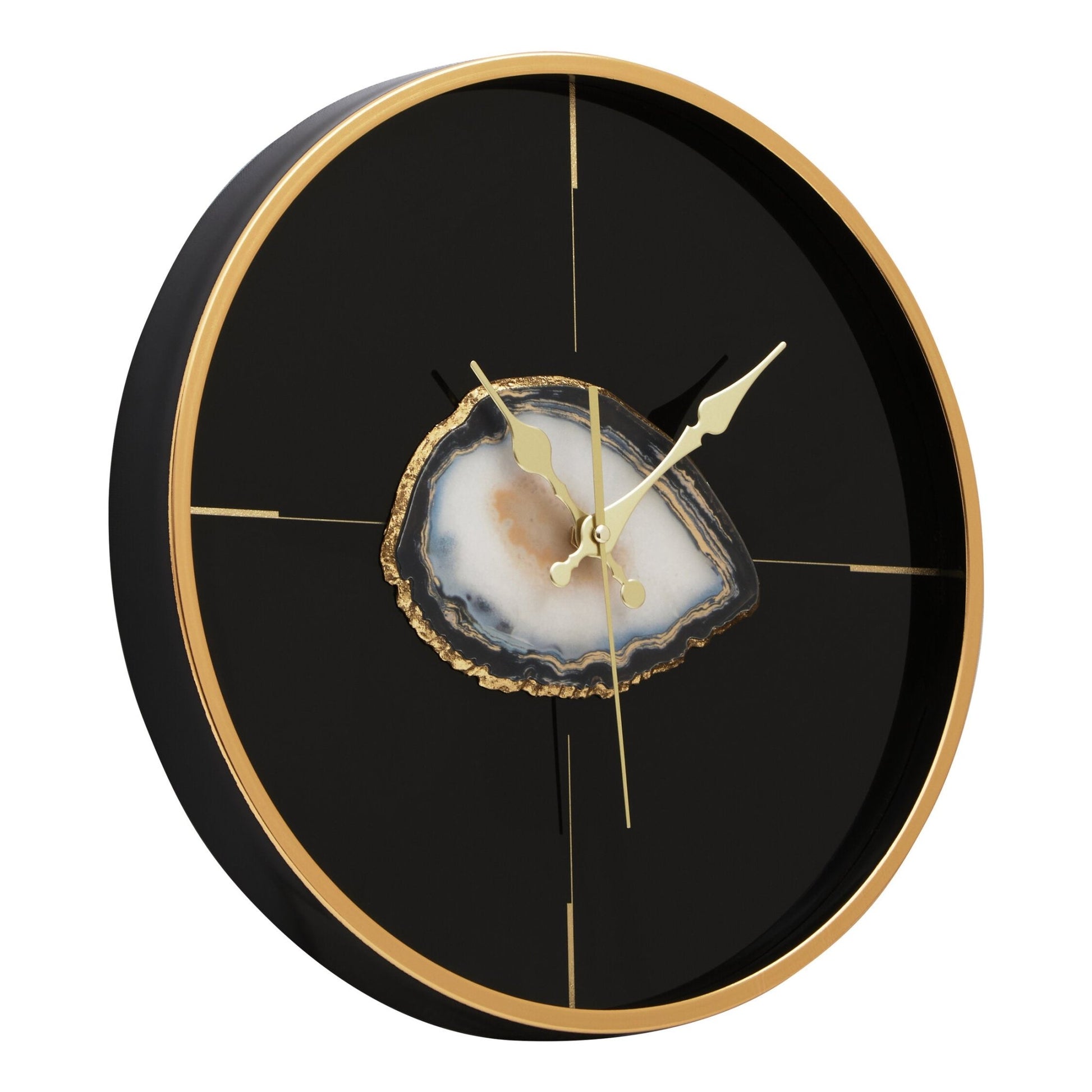 Celina Black And Gold Round Wall Clock | Luxury Home Accessories | Heulog Glow