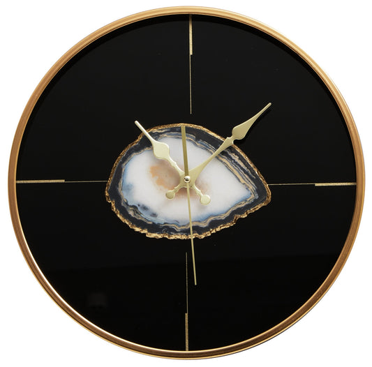 Celina Black And Gold Round Wall Clock | Luxury Home Accessories | Heulog Glow