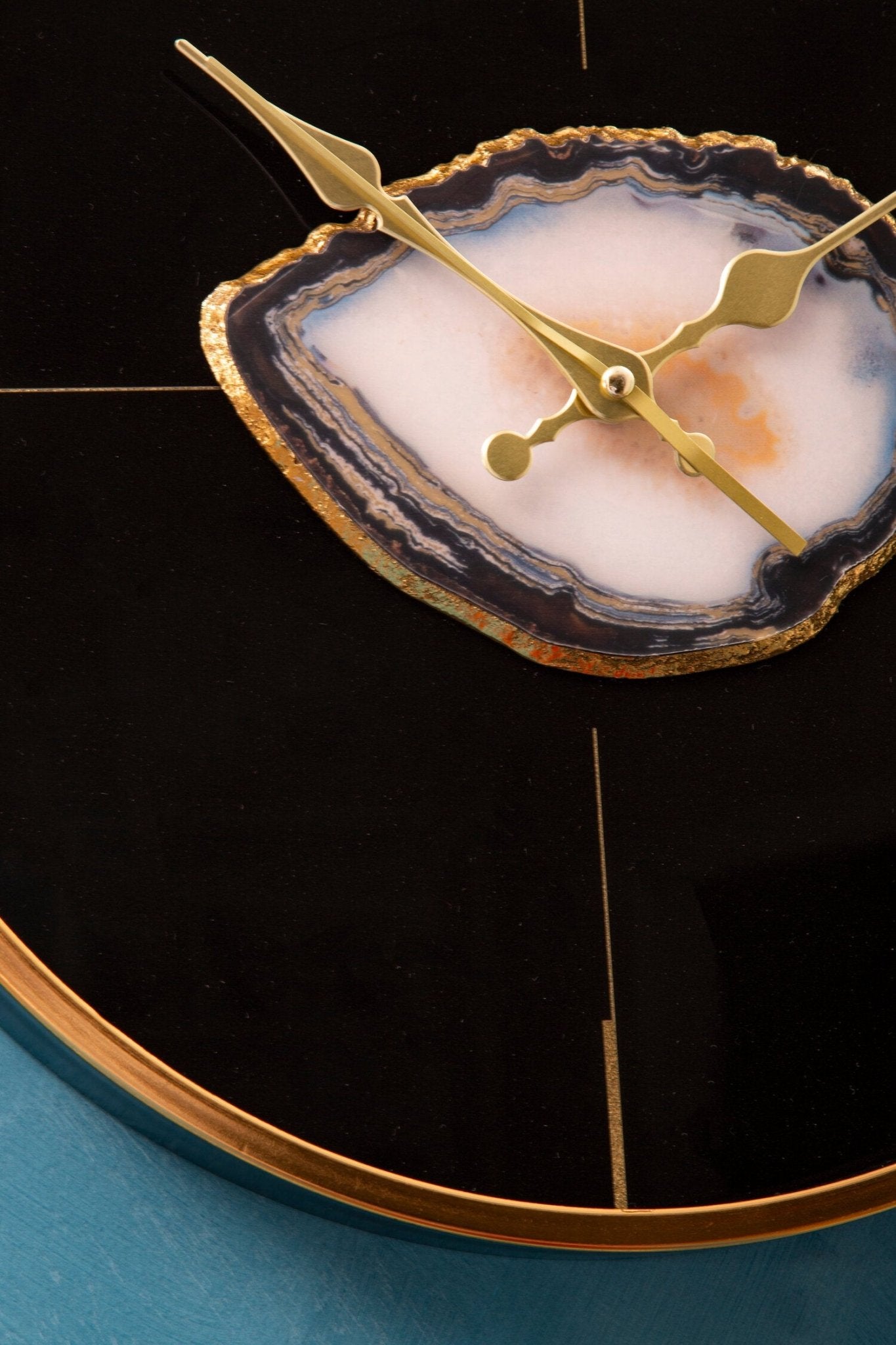 Celina Black And Gold Round Wall Clock | Luxury Home Accessories | Heulog Glow
