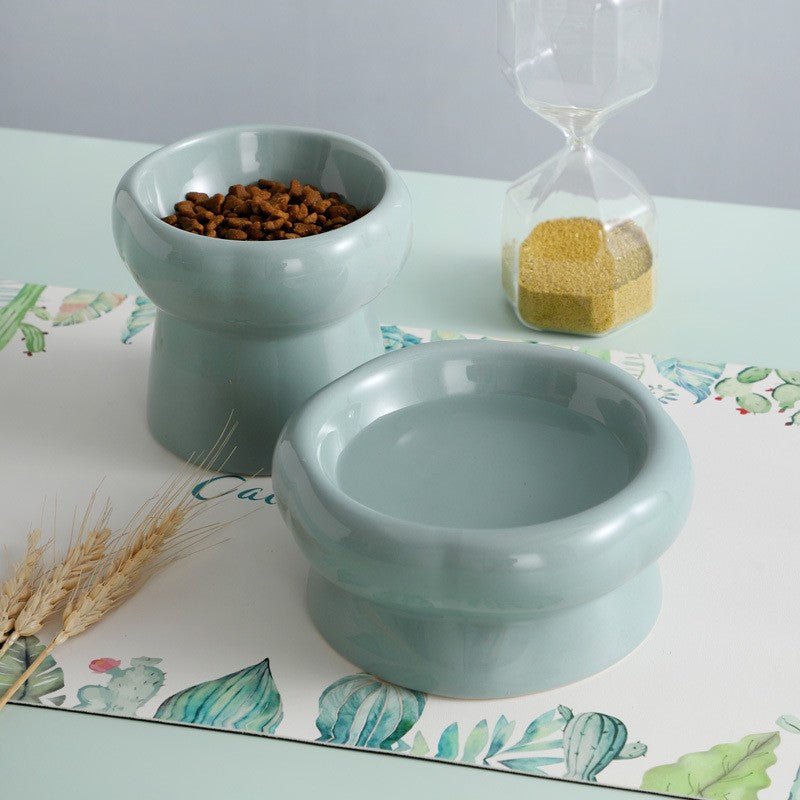 Ceramic cat bowl protects cervical spine high feet | Luxury Home Accessories | Heulog Glow