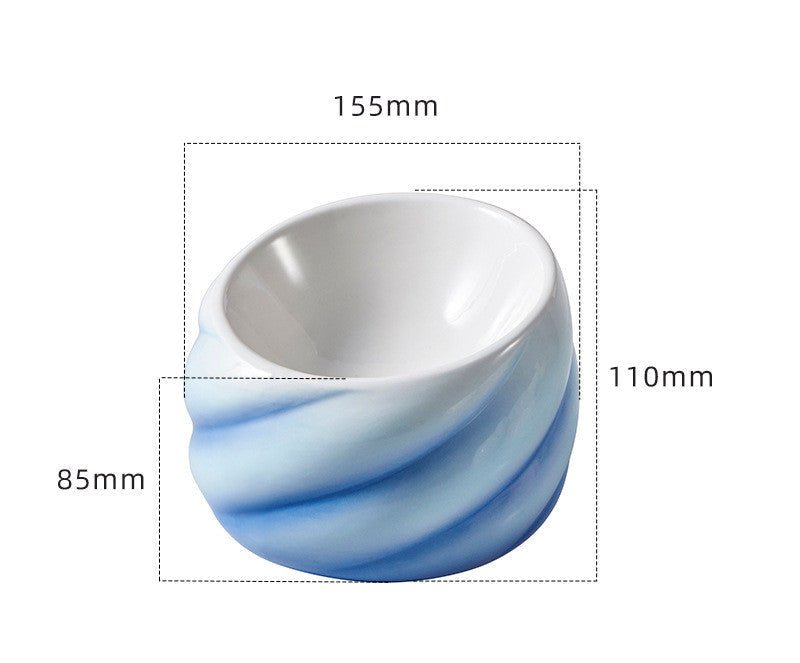 Ceramic flat-faced cat eating bowl with inclined mouth | Luxury Home Accessories | Heulog Glow
