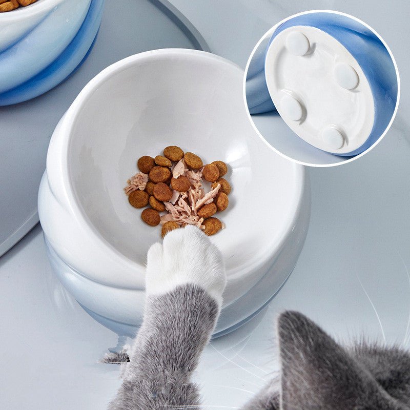 Ceramic flat-faced cat eating bowl with inclined mouth | Luxury Home Accessories | Heulog Glow