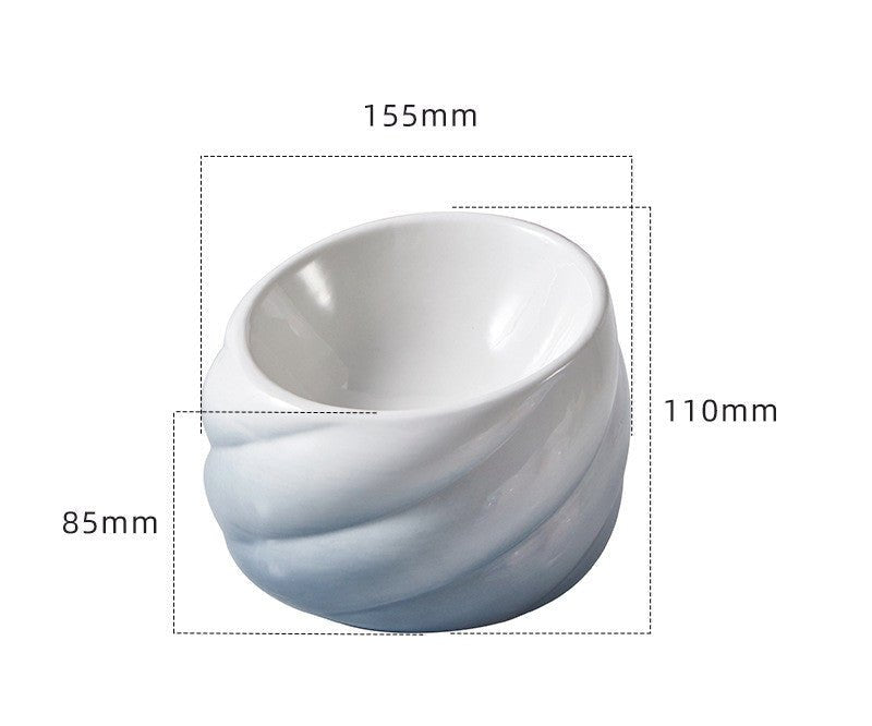 Ceramic flat-faced cat eating bowl with inclined mouth | Luxury Home Accessories | Heulog Glow
