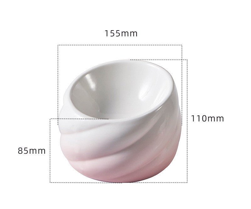 Ceramic flat-faced cat eating bowl with inclined mouth | Luxury Home Accessories | Heulog Glow