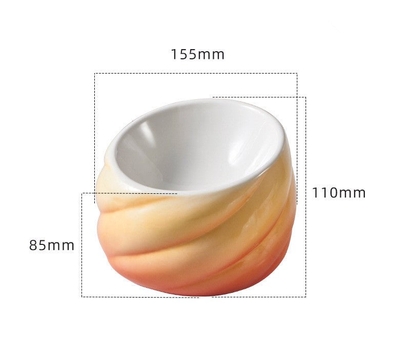 Ceramic flat-faced cat eating bowl with inclined mouth | Luxury Home Accessories | Heulog Glow