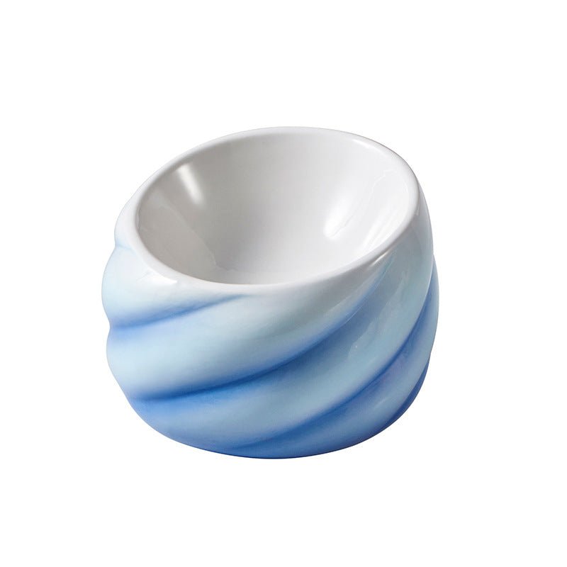 Ceramic flat-faced cat eating bowl with inclined mouth | Luxury Home Accessories | Heulog Glow