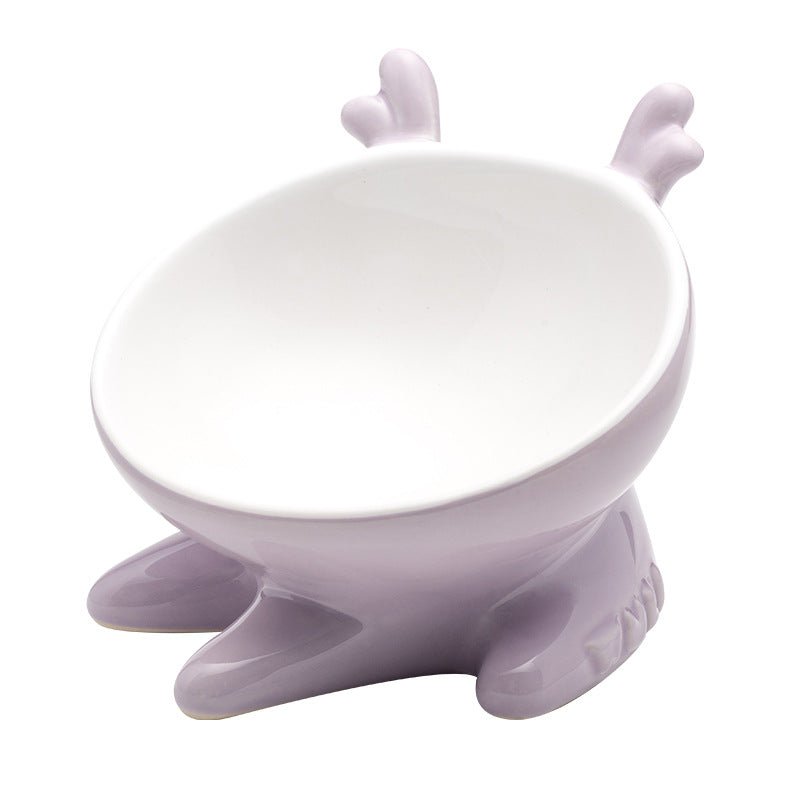 Ceramic pet bowl oblique mouth cat bowl | Luxury Home Accessories | Heulog Glow
