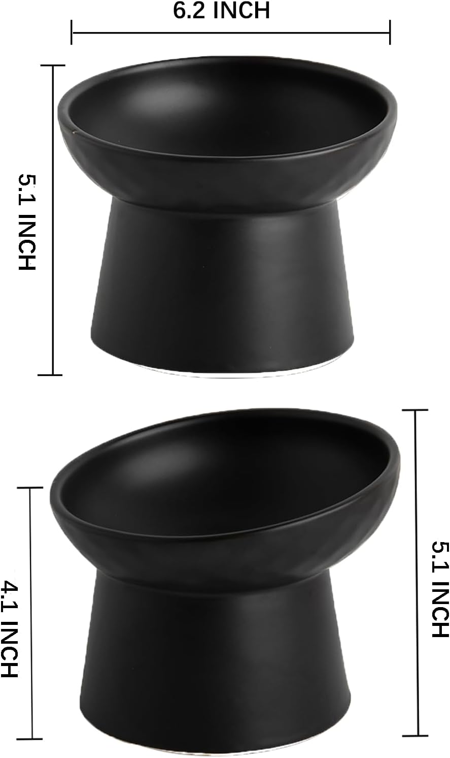 Ceramic Raised Cat Bowls Elevated Porcelain Pet Feeder Dish For Cats And Small Dogs Stress-Free Tilted Pet Food And Water Bowls Set Dishwasher And Microwave Safe | Luxury Home Accessories | Heulog Glow