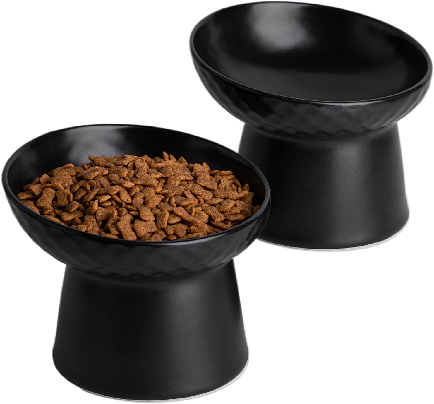 Ceramic Raised Cat Bowls Elevated Porcelain Pet Feeder Dish For Cats And Small Dogs Stress-Free Tilted Pet Food And Water Bowls Set Dishwasher And Microwave Safe | Luxury Home Accessories | Heulog Glow