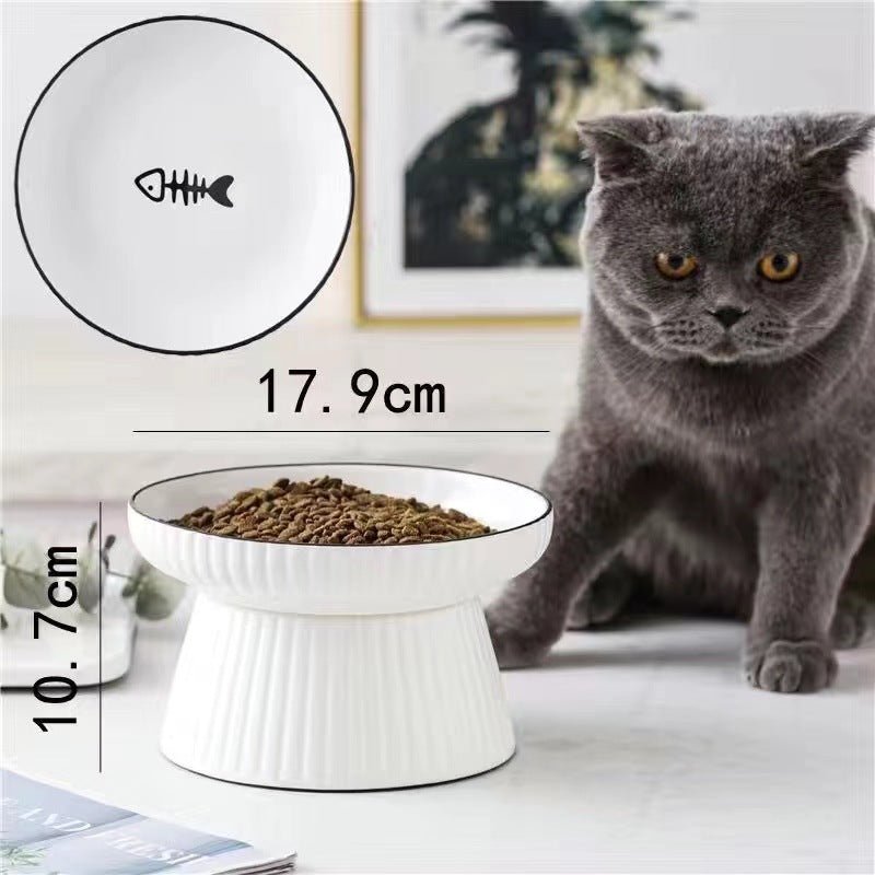 Ceramic Tall Anti-Overturning Large Cat Bowl | Luxury Home Accessories | Heulog Glow
