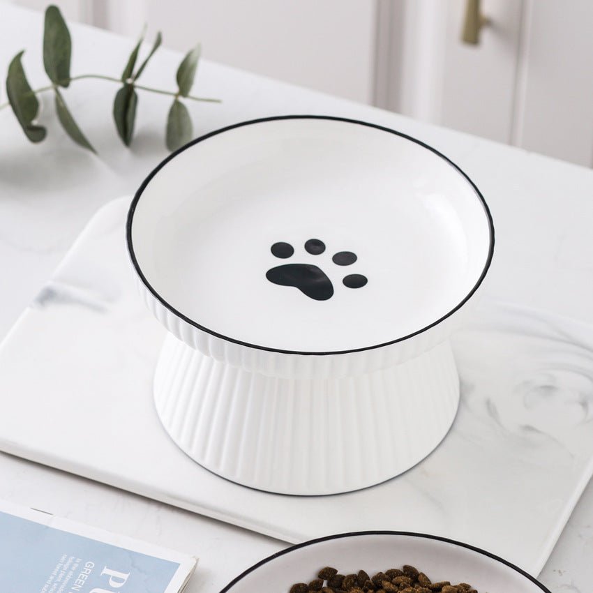 Ceramic Tall Anti-Overturning Large Cat Bowl | Luxury Home Accessories | Heulog Glow