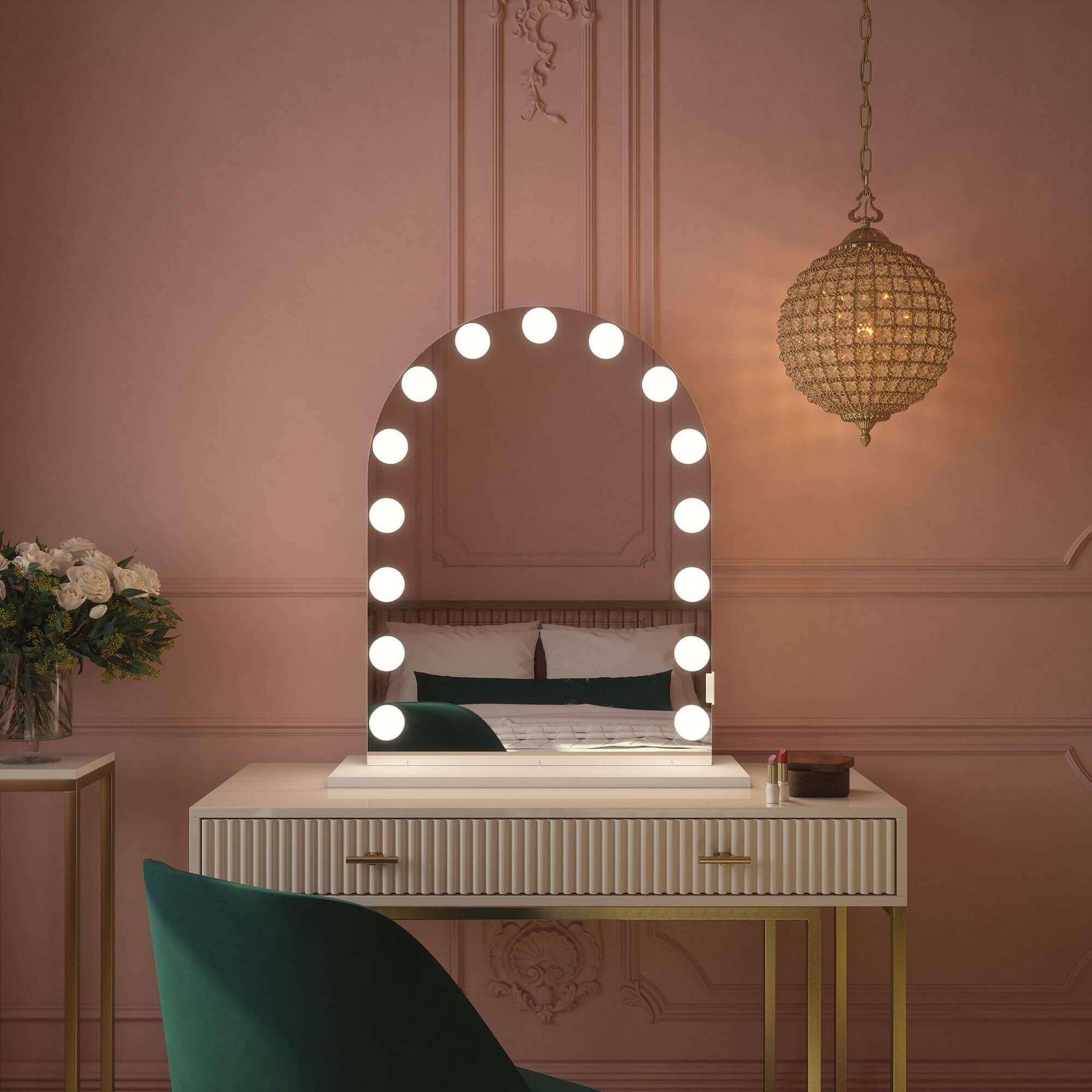 Charlize Arch Hollywood Mirror 80 x 60cm | Luxury Home Accessories | Heulog Glow