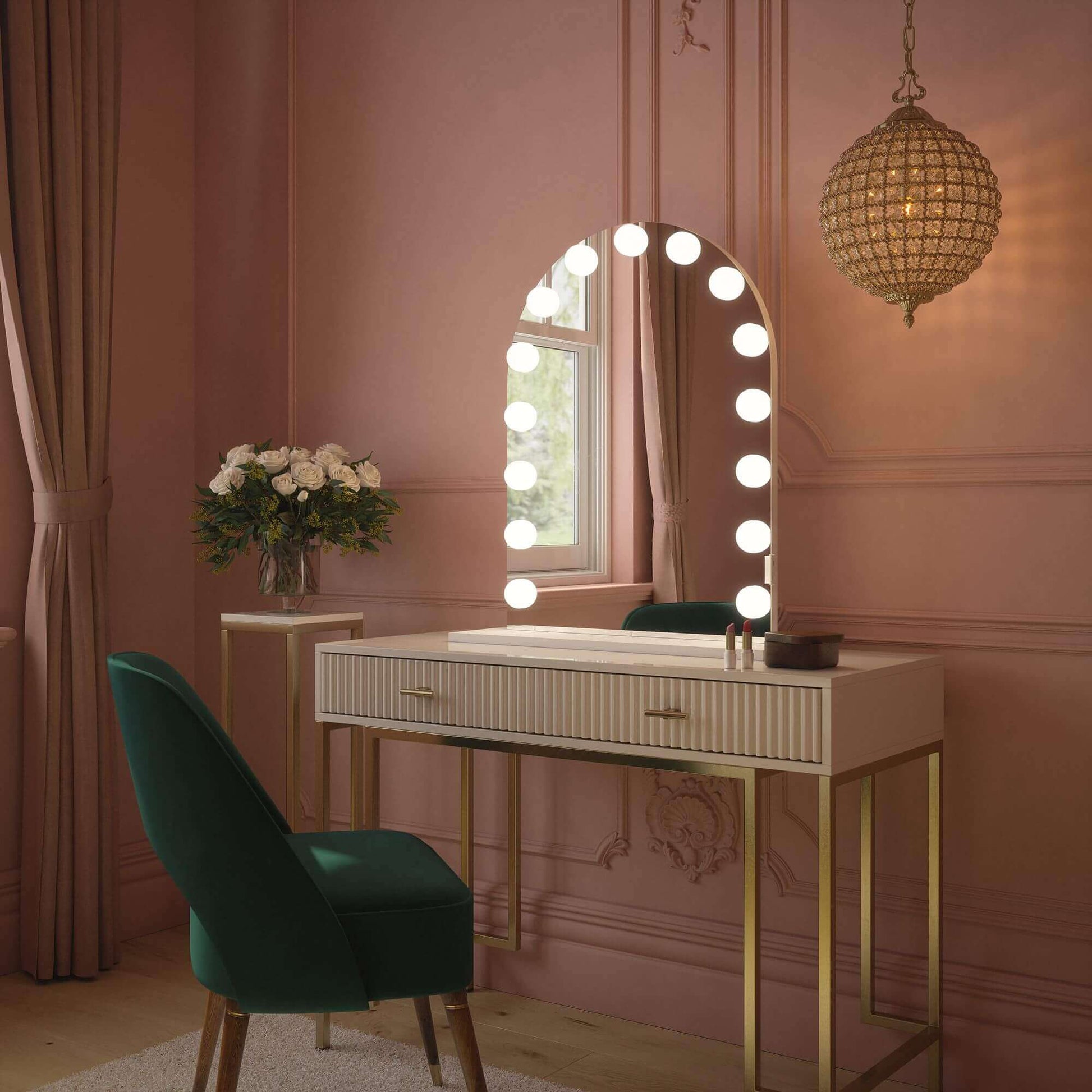 Charlize Arch Hollywood Mirror 80 x 60cm | Luxury Home Accessories | Heulog Glow