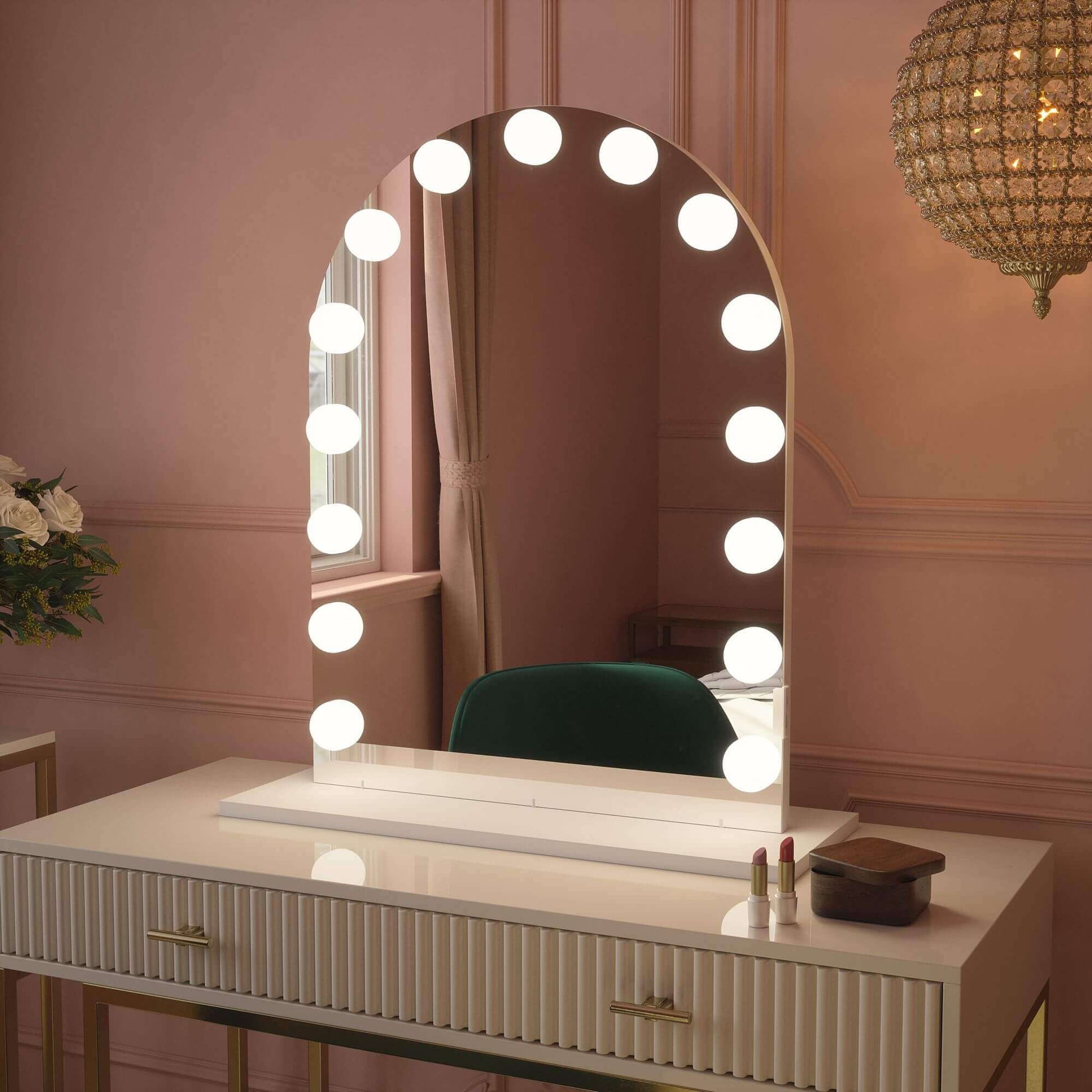 Charlize Arch Hollywood Mirror 80 x 60cm | Luxury Home Accessories | Heulog Glow