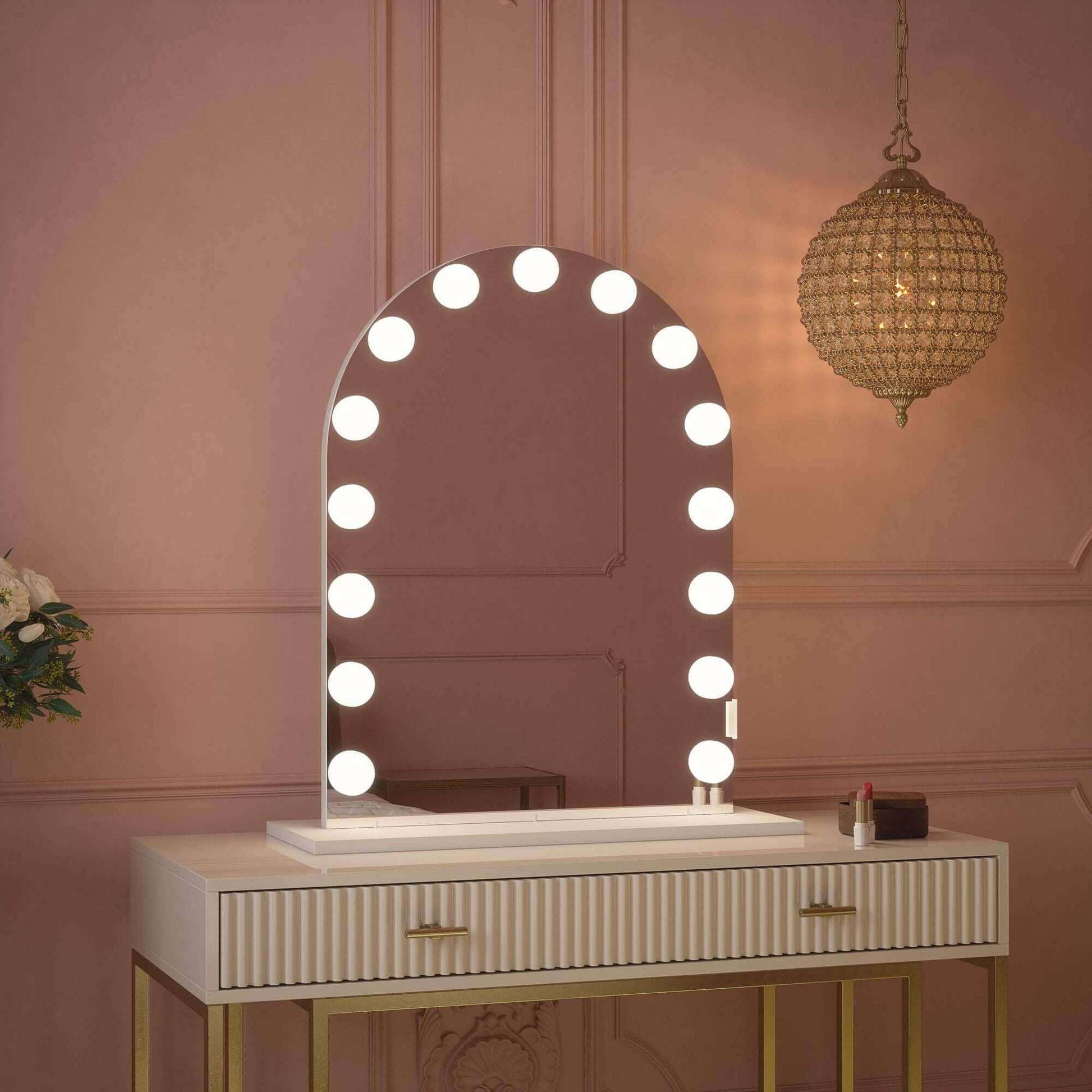 Charlize Arch Hollywood Mirror 80 x 60cm | Luxury Home Accessories | Heulog Glow