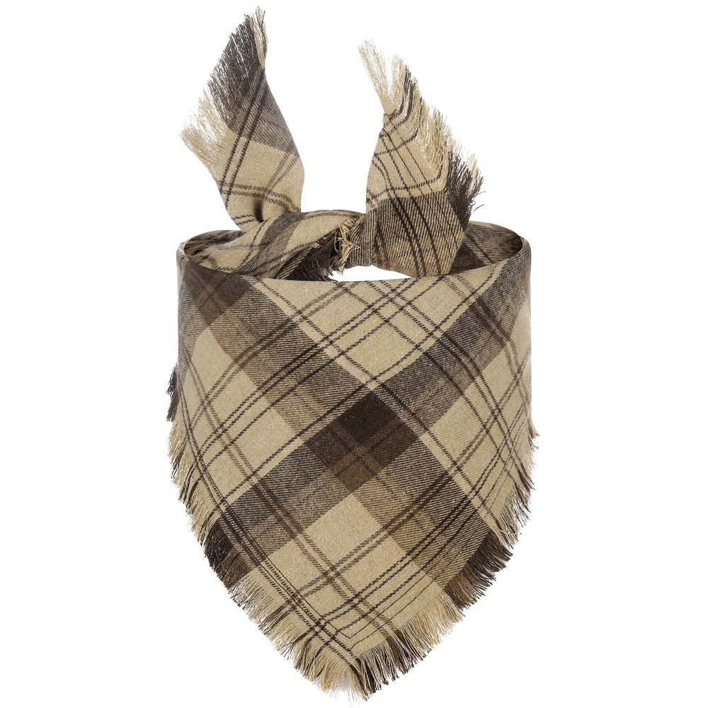 Check Pet Triangle Scarf Tassel Style Dog Scarf | Luxury Home Accessories | Heulog Glow