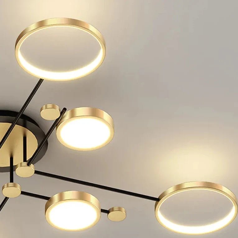 Chemistry Flush Mount Chandelier Gold LED 130cm Low Ceiling Light | Luxury Home Accessories | Heulog Glow