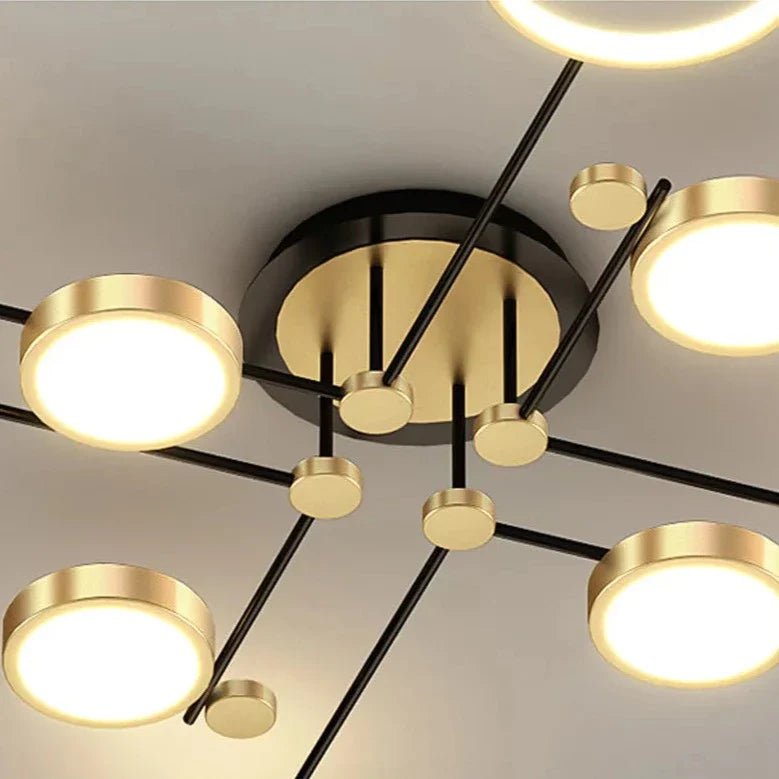 Chemistry Flush Mount Chandelier Gold LED 130cm Low Ceiling Light | Luxury Home Accessories | Heulog Glow