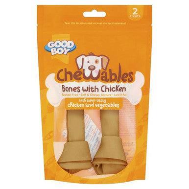 Chewables Chicken Medium Bones 2 Pack 158g | Luxury Home Accessories | Heulog Glow
