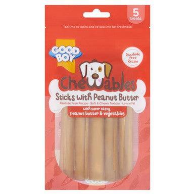 Chewables Peanut Butter Sticks 5 pack 100g | Luxury Home Accessories | Heulog Glow