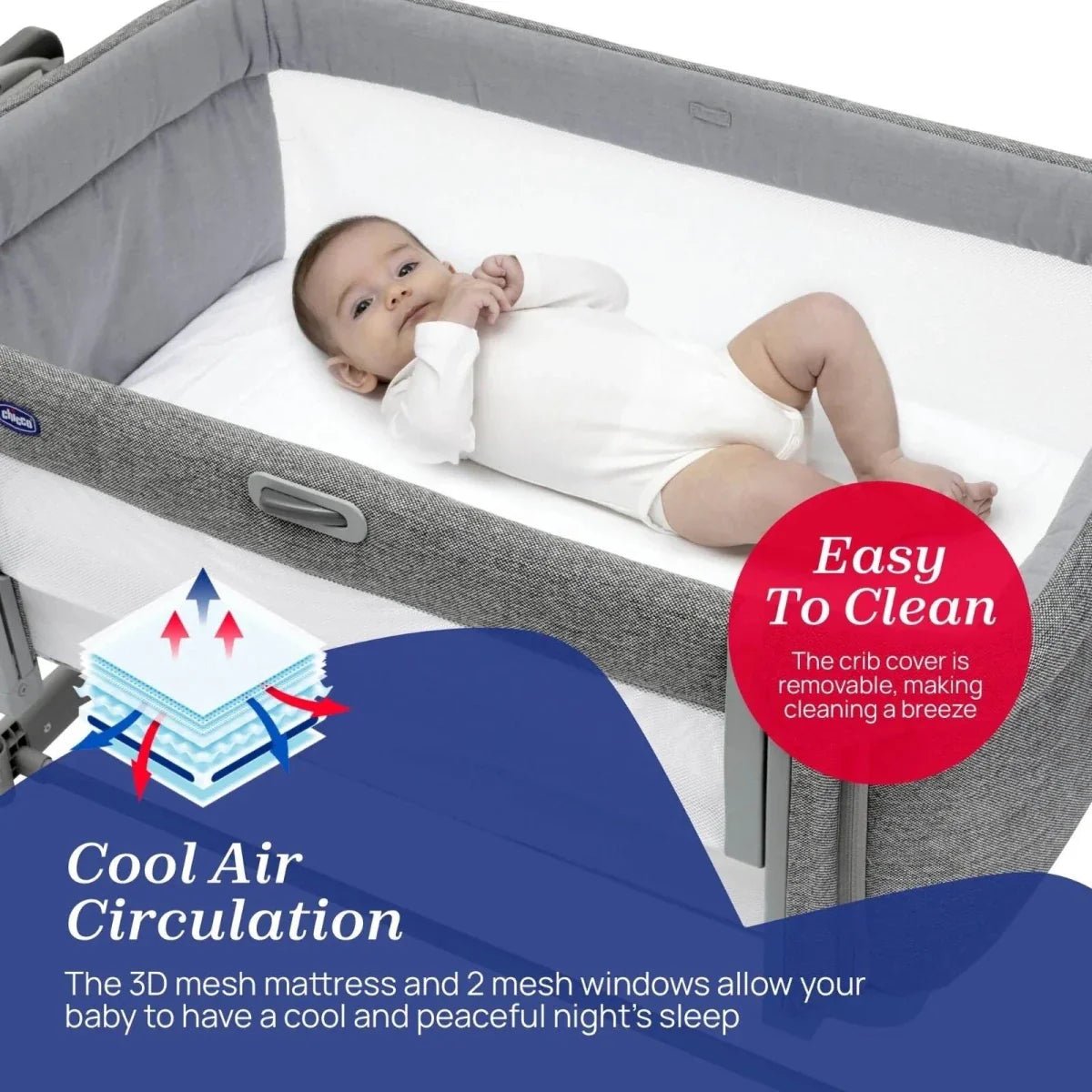 Chicco Next2Me Magic Evo Crib - Dark Gray | Luxury Home Accessories | Heulog Glow
