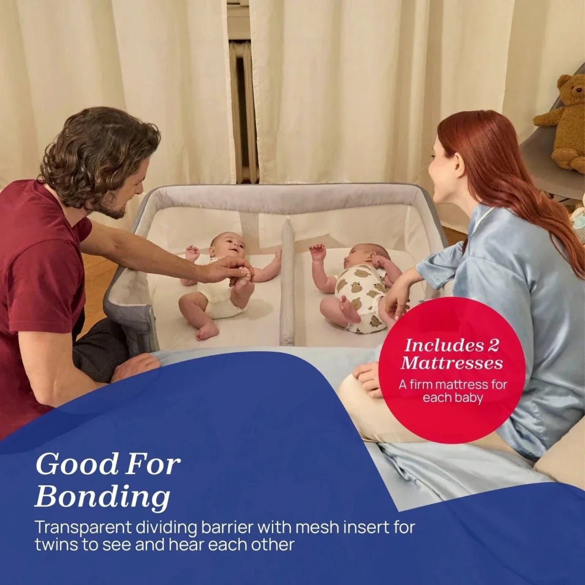 Chicco Next2Me Twins Crib - Magnet Grey | Luxury Home Accessories | Heulog Glow