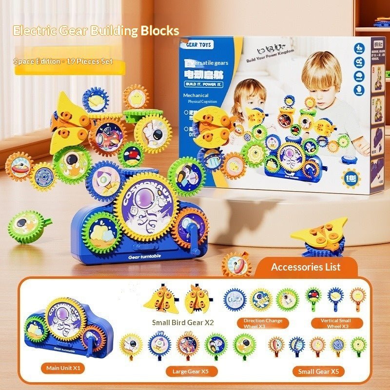 Children's Electric Building Blocks Variable Gear Rotating Assembly Puzzle Toy | Luxury Home Accessories | Heulog Glow