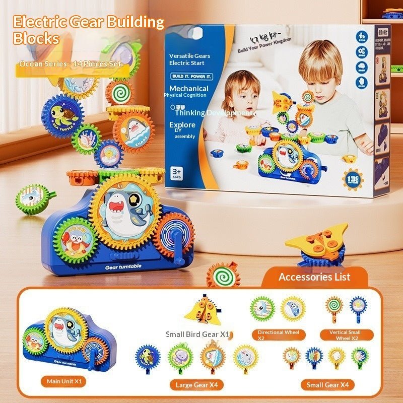 Children's Electric Building Blocks Variable Gear Rotating Assembly Puzzle Toy | Luxury Home Accessories | Heulog Glow