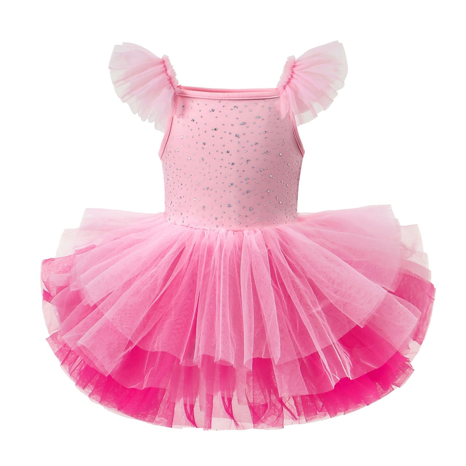Children's Hot-fix Rhinestone Embroidered Flared-sleeve Ballet Skirt | Luxury Home Accessories | Heulog Glow