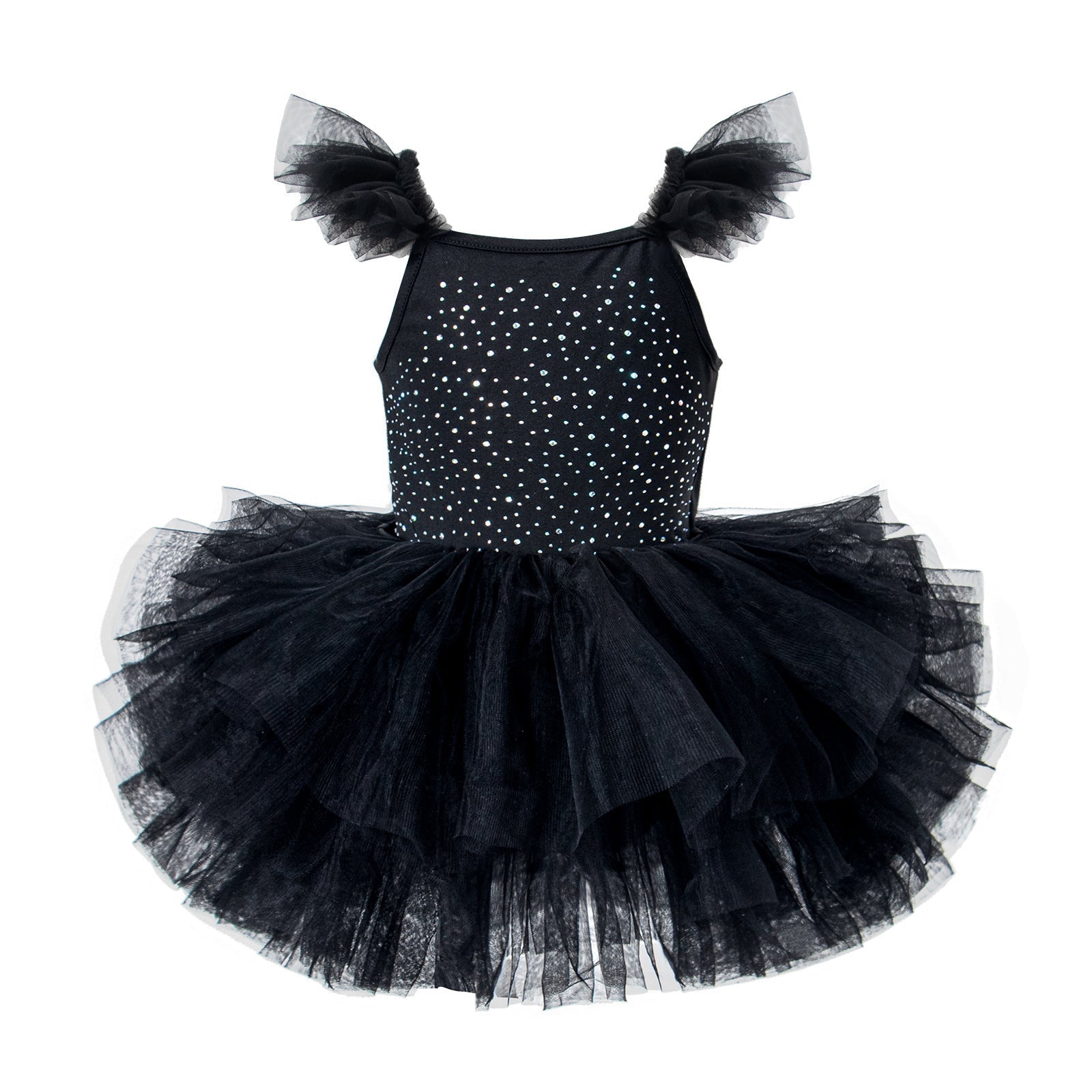 Children's Hot-fix Rhinestone Embroidered Flared-sleeve Ballet Skirt | Luxury Home Accessories | Heulog Glow