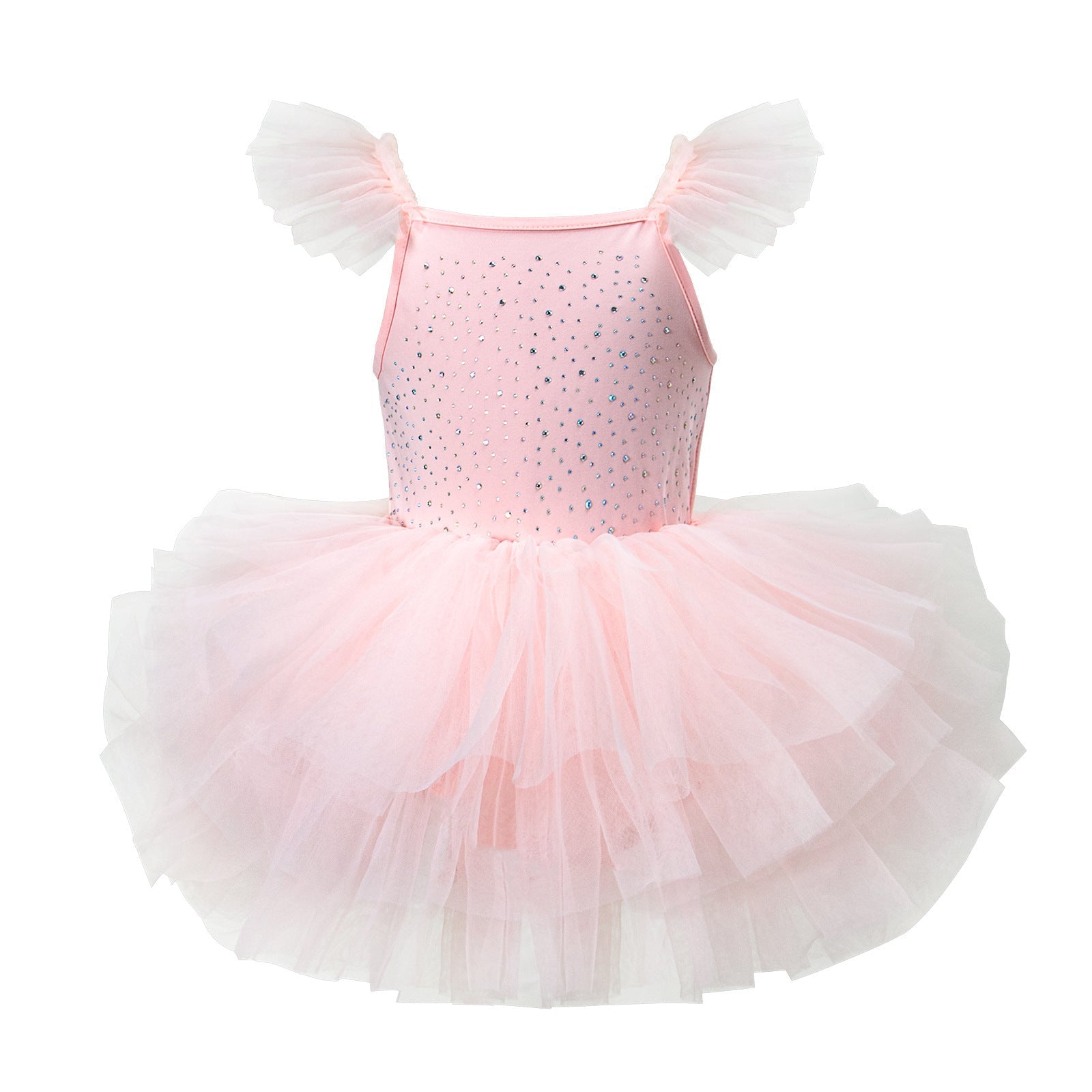 Children's Hot-fix Rhinestone Embroidered Flared-sleeve Ballet Skirt | Luxury Home Accessories | Heulog Glow