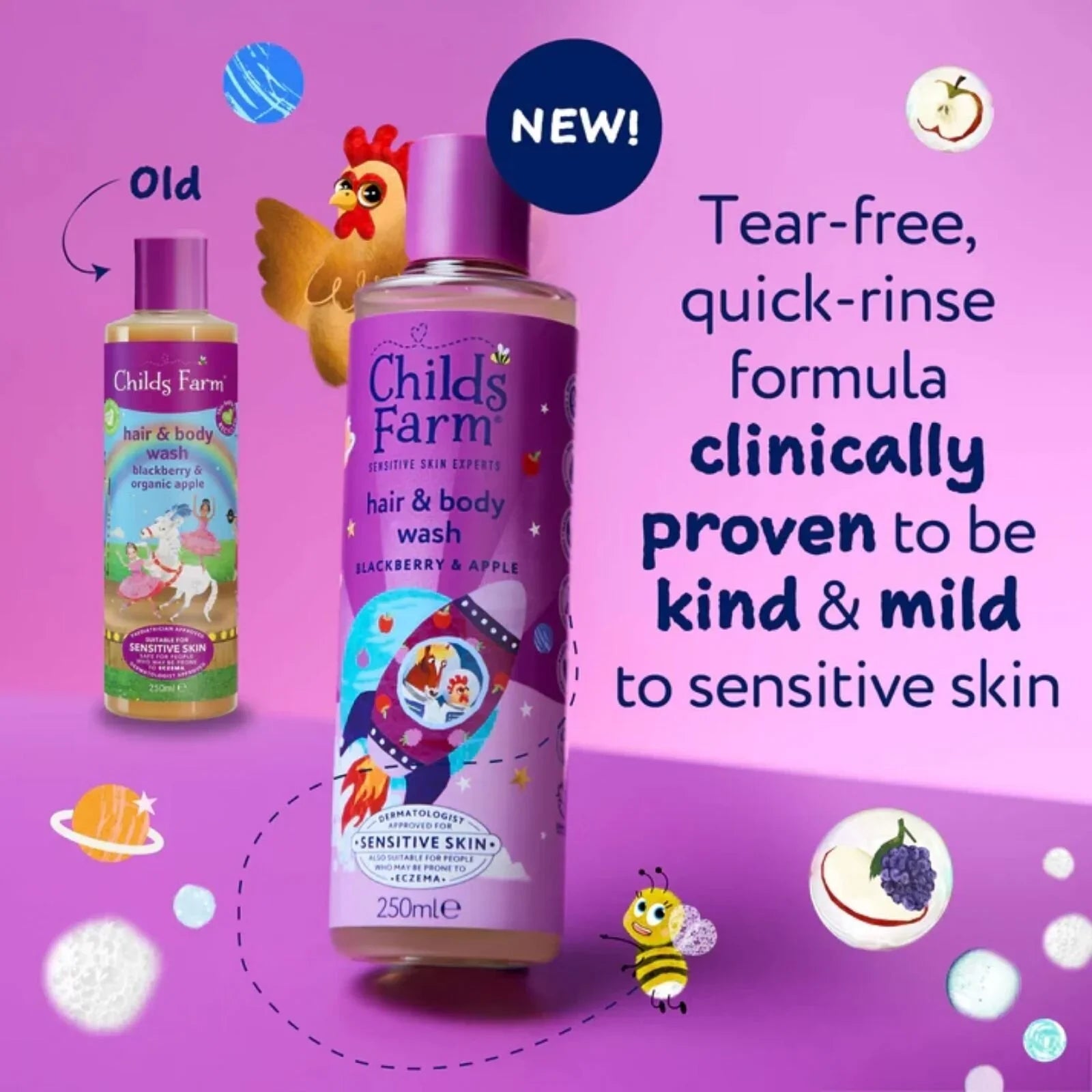 Childs Farm Hair & Body Wash 250ml - Blackberry & Apple | Luxury Home Accessories | Heulog Glow