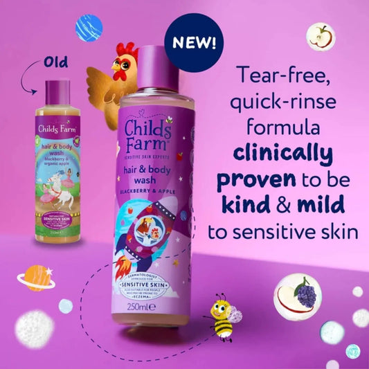 Childs Farm Hair & Body Wash 250ml - Blackberry & Apple | Luxury Home Accessories | Heulog Glow