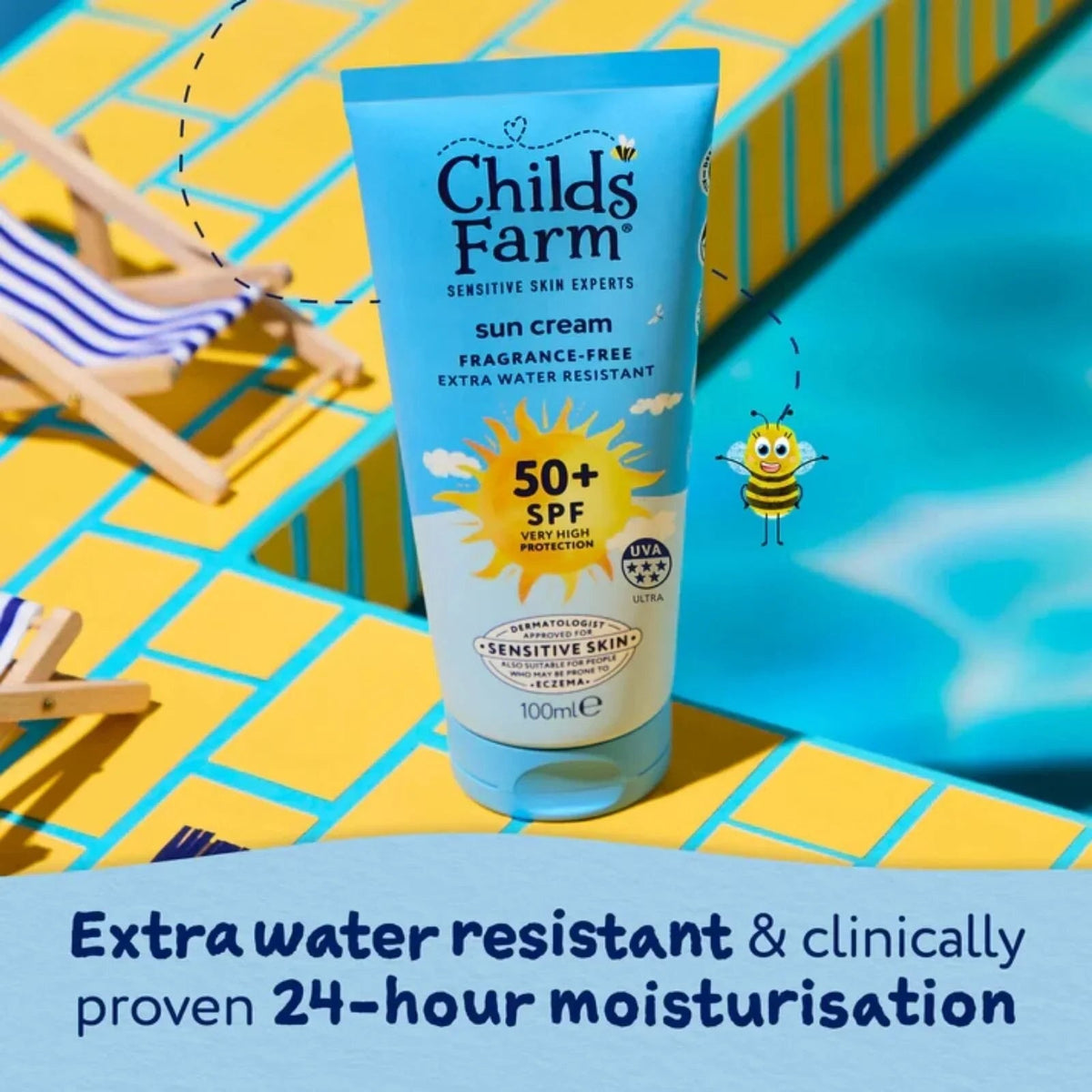 Childs Farm SPF 50+ Sun Cream Fragrance Free Sunscreen for Kids & Sensitive Skin 100ml | Luxury Home Accessories | Heulog Glow