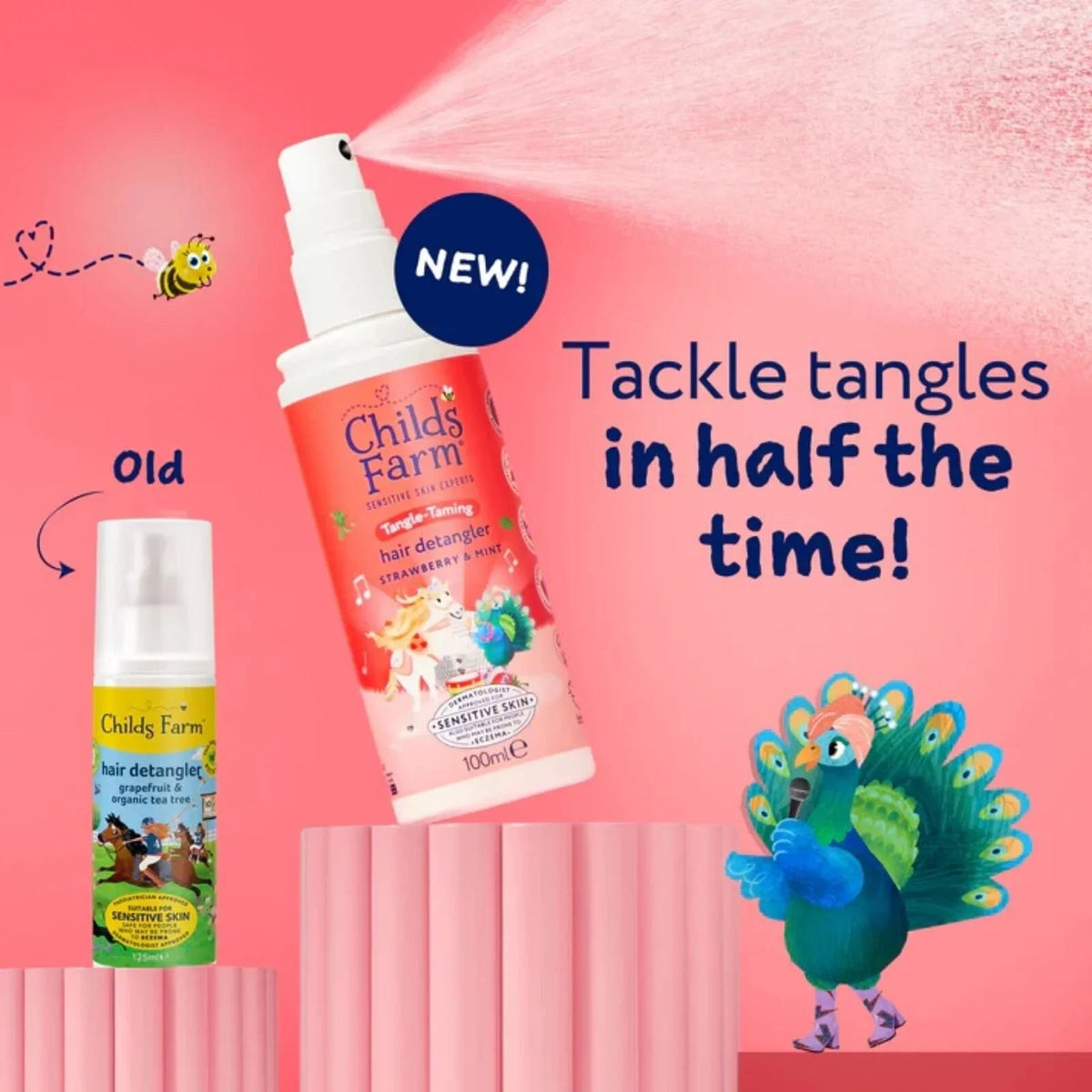Childs Farm Tangle Taming 3-in-1 Hair Detangler 100ml - Strawberry & Mint | Luxury Home Accessories | Heulog Glow