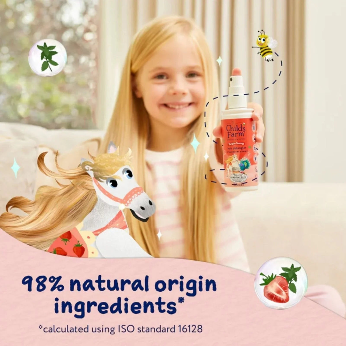 Childs Farm Tangle Taming 3-in-1 Hair Detangler 100ml - Strawberry & Mint | Luxury Home Accessories | Heulog Glow