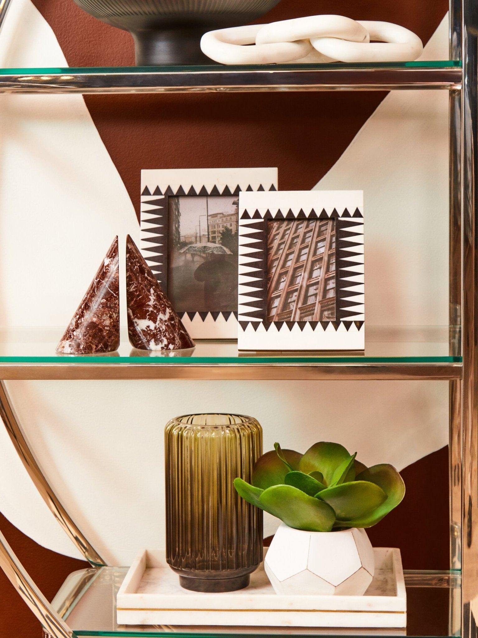 Chima Small Grey Ribbed Glass Vase | Luxury Home Accessories | Heulog Glow