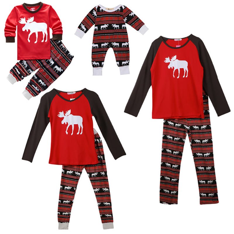 Christmas elk print family pajamas | Luxury Home Accessories | Heulog Glow