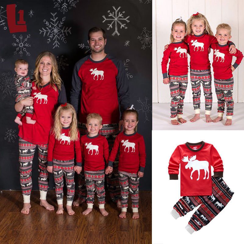 Christmas elk print family pajamas | Luxury Home Accessories | Heulog Glow