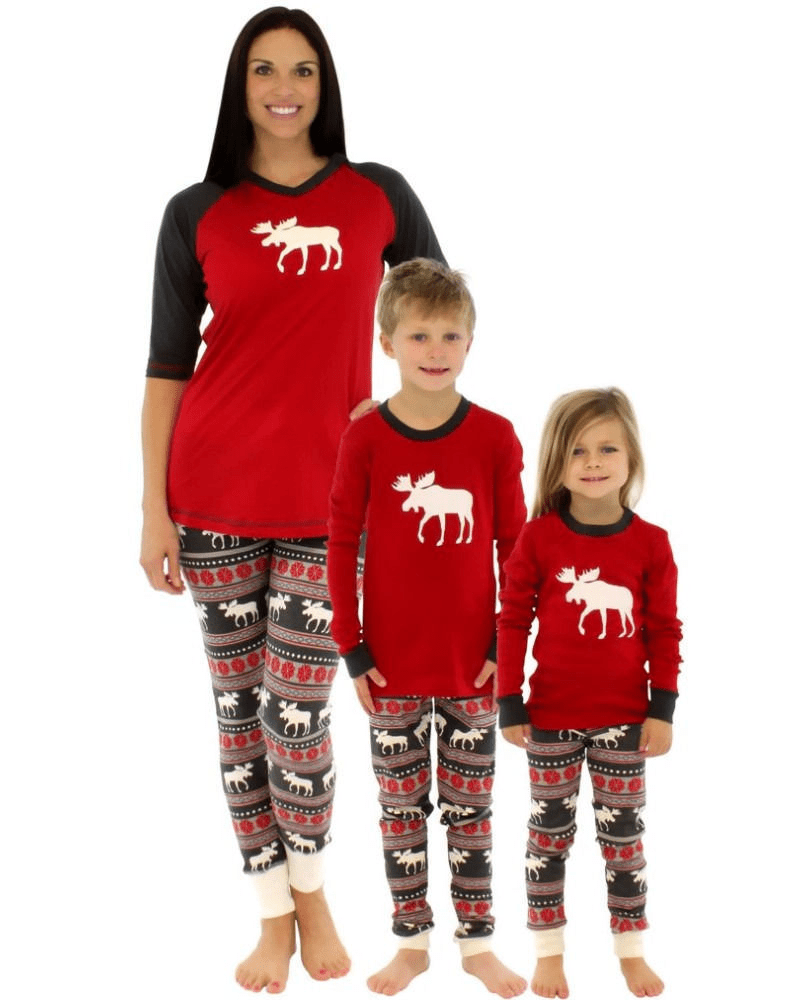 Christmas elk print family pajamas | Luxury Home Accessories | Heulog Glow