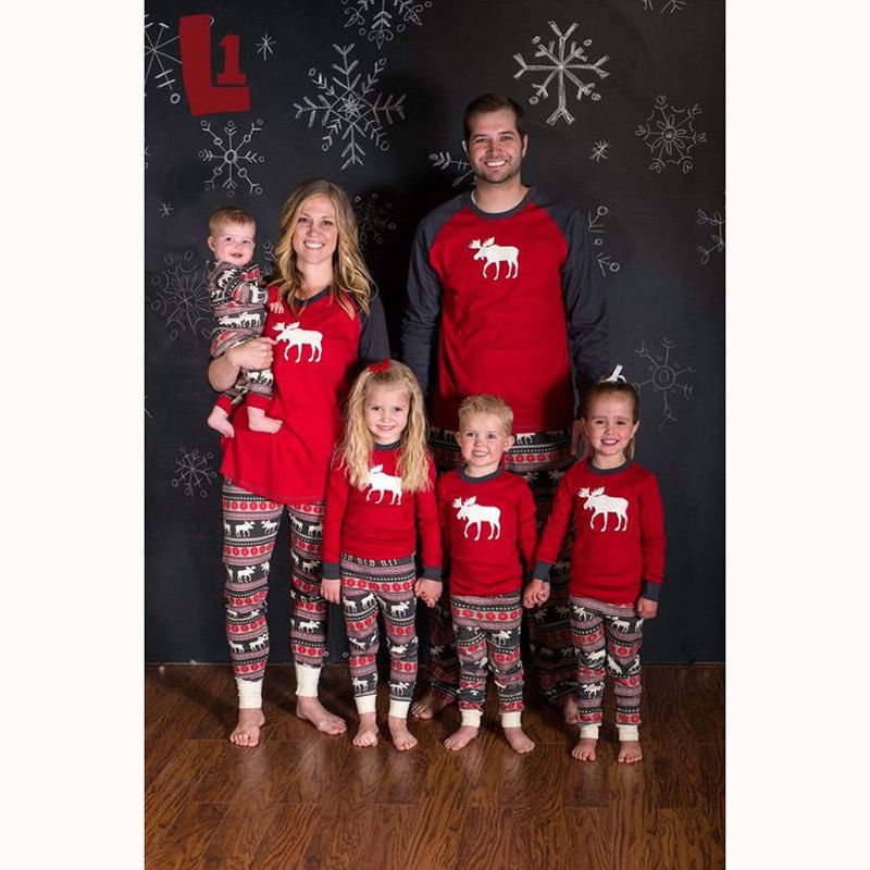 Christmas elk print family pajamas | Luxury Home Accessories | Heulog Glow
