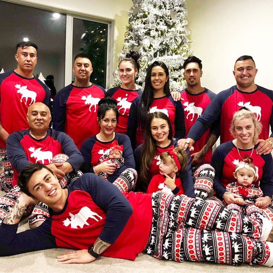 Christmas elk print family pajamas | Luxury Home Accessories | Heulog Glow