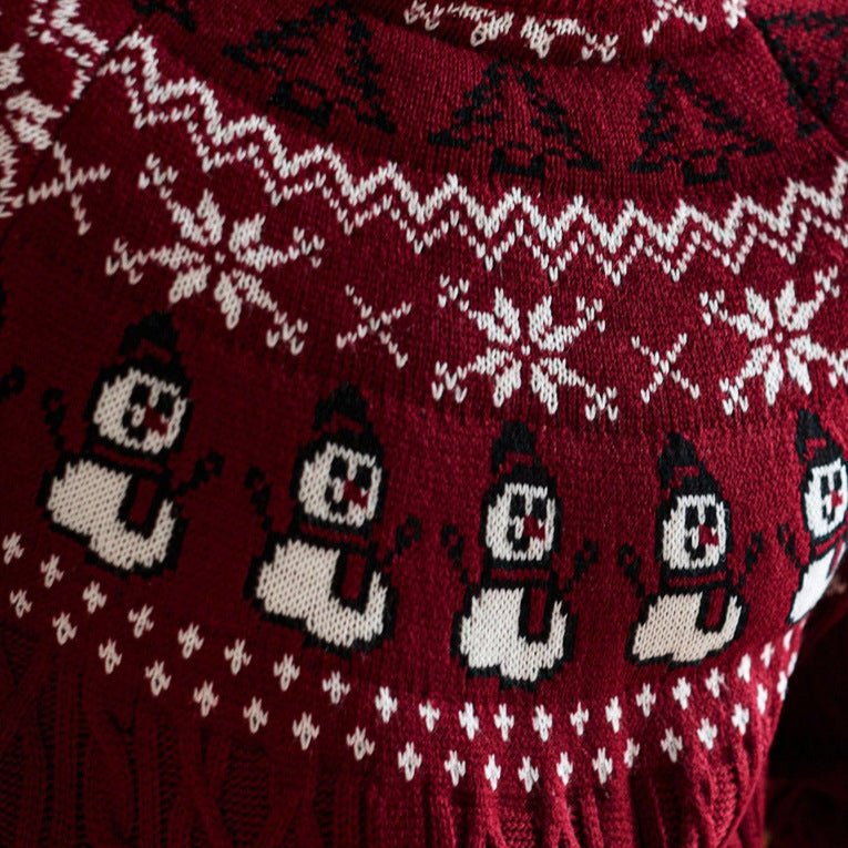 Christmas Retro Round-neck Cable Knit Sweater | Luxury Home Accessories | Heulog Glow