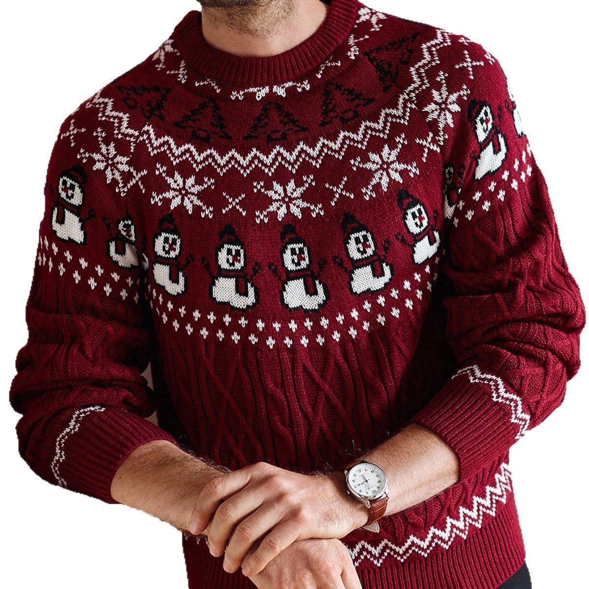 Christmas Retro Round-neck Cable Knit Sweater | Luxury Home Accessories | Heulog Glow