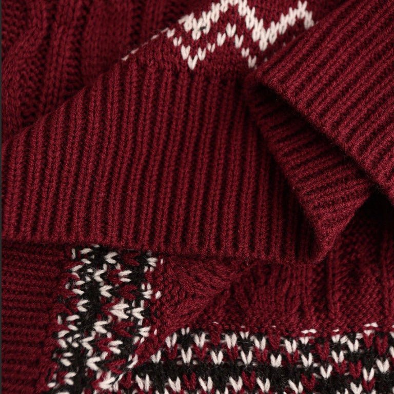 Christmas Retro Round-neck Cable Knit Sweater | Luxury Home Accessories | Heulog Glow