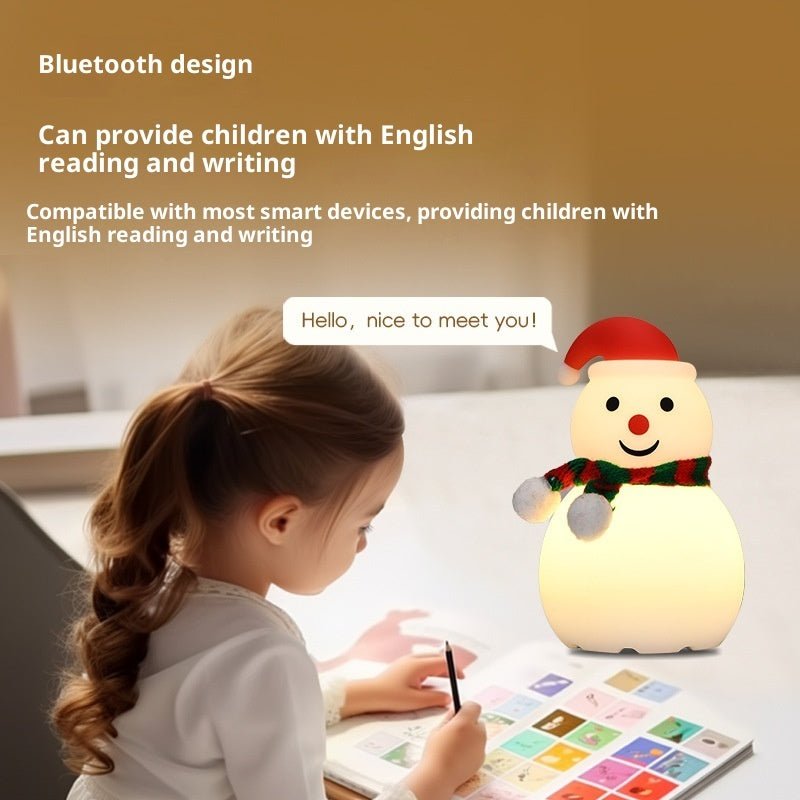 Christmas Snowman Night Light Silicone Bluetooth Audio Small Night Lamp | Luxury Home Accessories | Heulog Glow